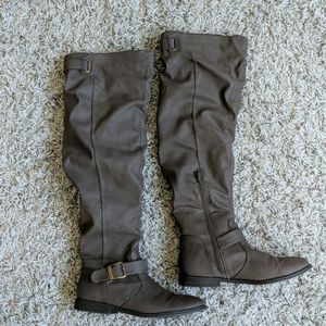 Dark Taupe/Gray Over the Knee Boots